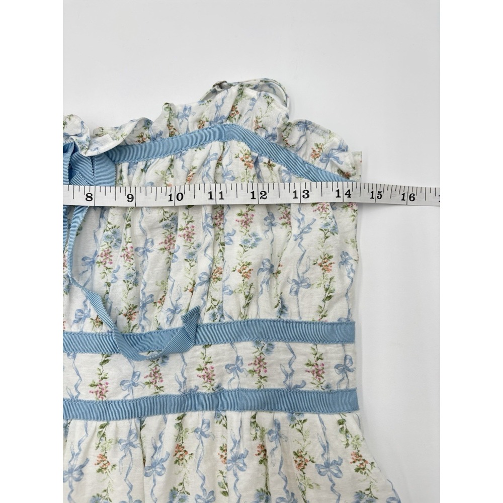 Blu Pepper Floral Ribbon Maxi Dress S Cottagecore Coquette Prairie Boho 51" - Picture 9 of 9